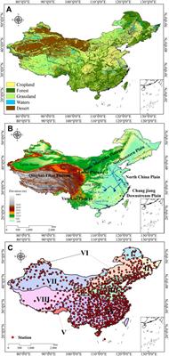 The different vegetation types responses to potential evapotranspiration and precipitation in China
